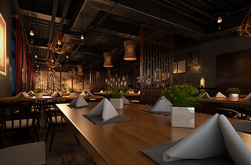 浦东简约大气中式风格餐厅设计装修效果图