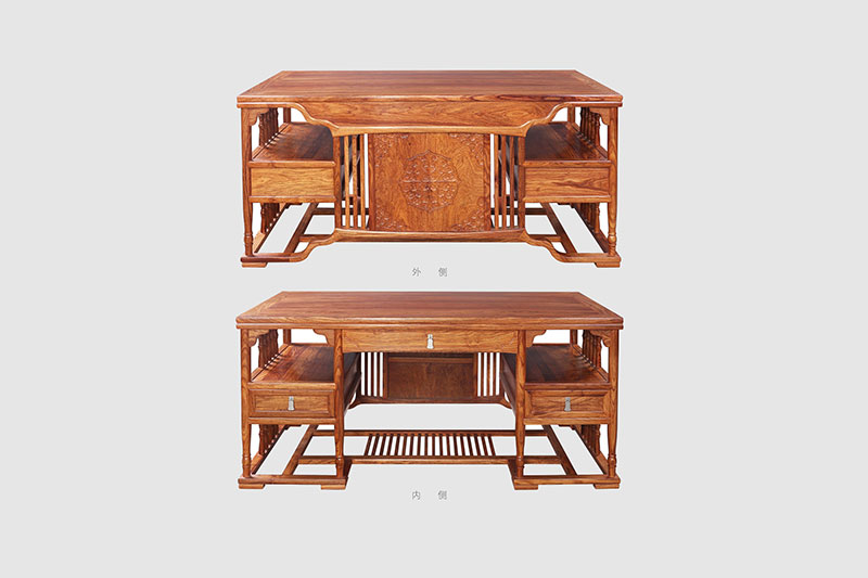 浦东中式家居装饰书房桌椅组合家具效果图