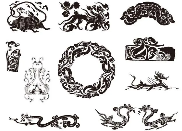浦东龙纹和凤纹的中式图案